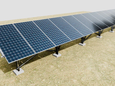 Single Column Solar Construction Type-2 3D Model
