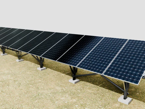 Single Column Solar Construction Type-2 3D Model