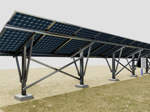 Single Column Solar Construction Type-2 3D Model