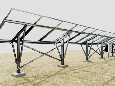 Single Column Solar Construction Type-2 3D Model