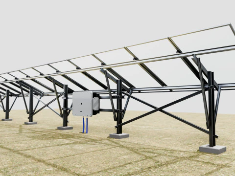 Single Column Solar Construction Type-2 3D Model