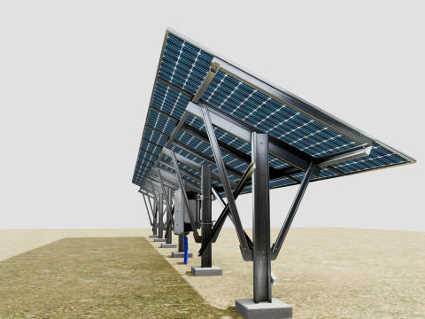 Single Column Solar Construction Type-2 Model 3D