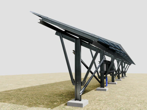 Single Column Solar Construction Type-2 3D Model