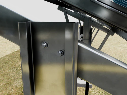 Single Column Solar Construction Type-2 3D Model