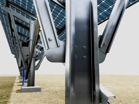 Single Column Solar Construction Type-2 3D Model