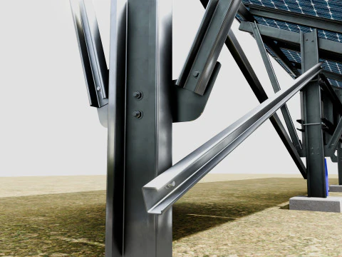 Single Column Solar Construction Type-2 3D Model