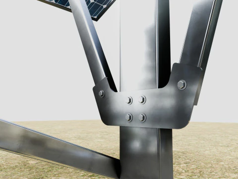 Single Column Solar Construction Type-2 3D Model