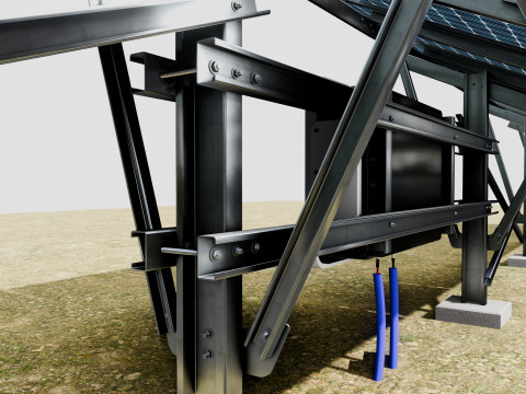 Single Column Solar Construction Type-2 Model 3D
