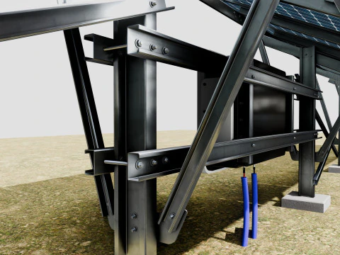 Single Column Solar Construction Type-2 3D Model