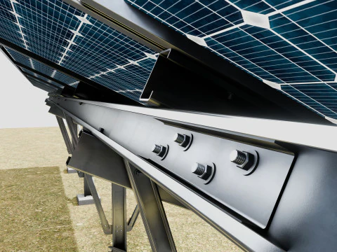 Single Column Solar Construction Type-2 3D Model