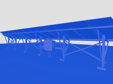 Single Column Solar Construction Type-2 3D Model