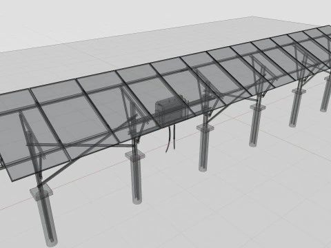 Single Column Solar Construction Type-2 3D Model