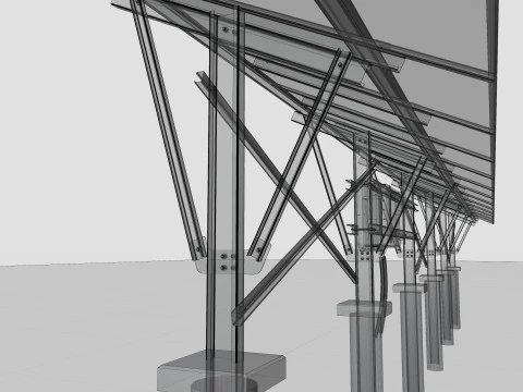 Single Column Solar Construction Type-2 3D Model