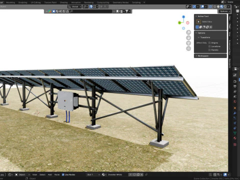 Single Column Solar Construction Type-2 3D Model