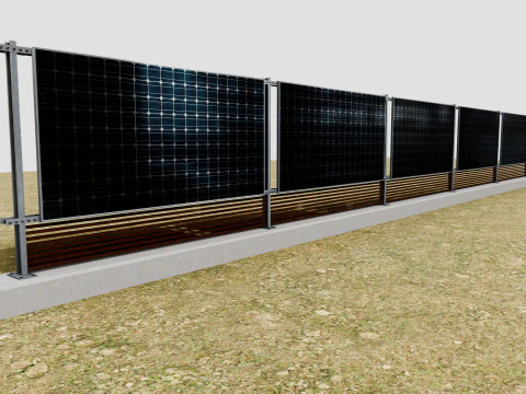 Pared de panel solar tipo 1 Modelo 3D
