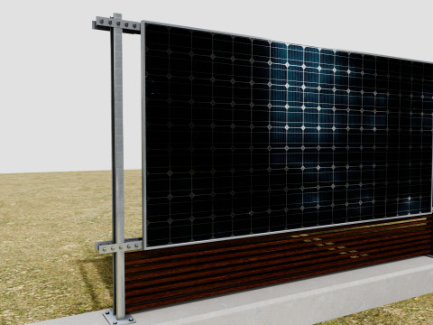 Solar Panel Wall Type-1 Modèle 3D