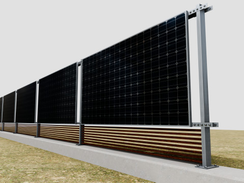 Solar Panel Wall Type-1 Modèle 3D