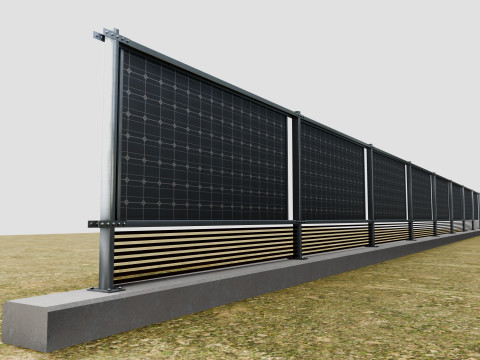 Solar Panel Wall Type-1 Modèle 3D