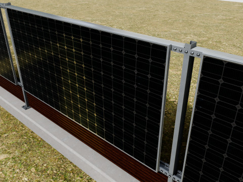 Solar Panel Wall Type-1 Modèle 3D