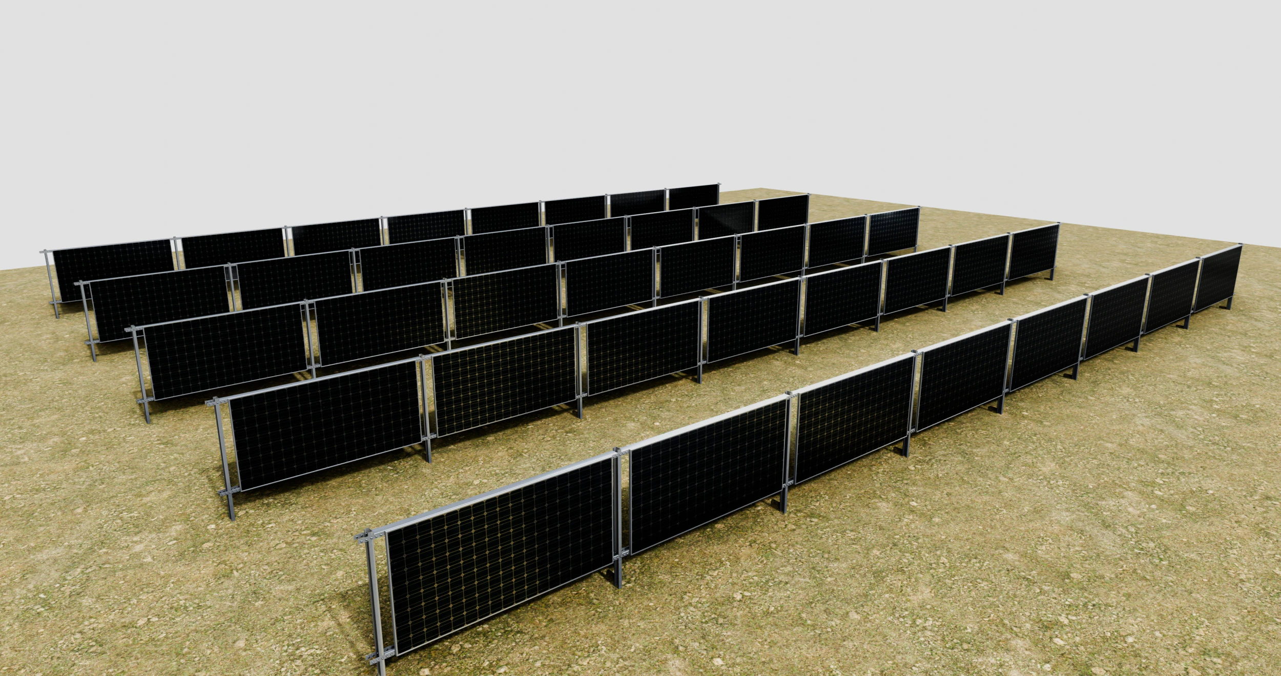 Solar Panel Wall Type-2 3D Model .c4d .max .obj .3ds .fbx .stl .blend 