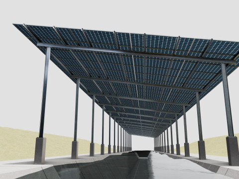 132 kW Solar Canal 3D Model