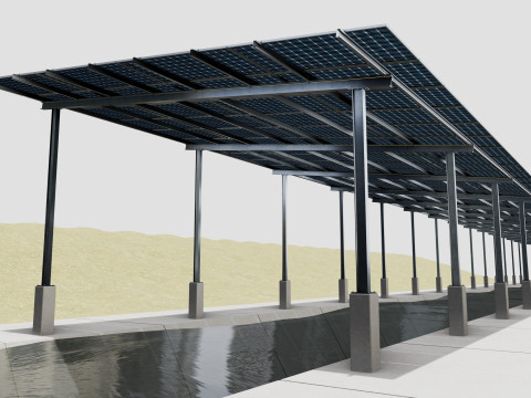 132 kW Solar Canal 3D Model