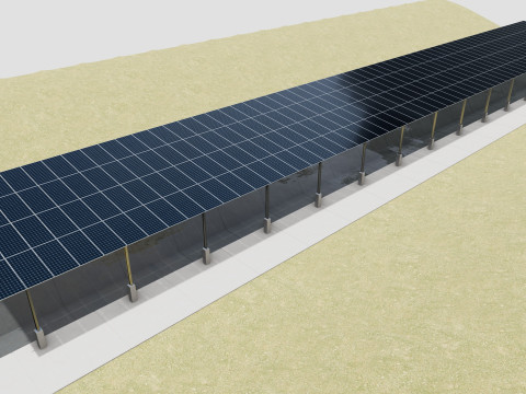 132 kW Solar Canal 3D Model