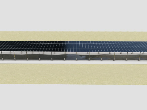 132 kW Solar Canal 3D Model
