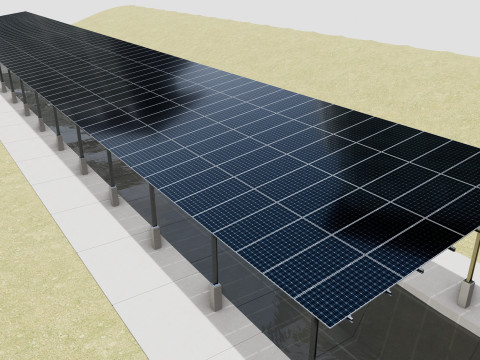 132 kW Solar Canal 3D Model
