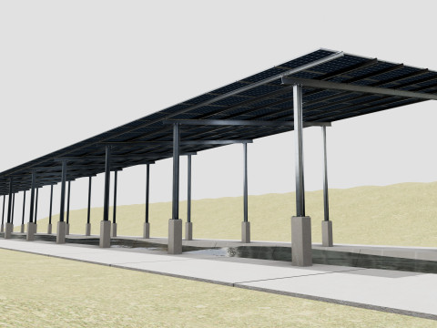 132 kW Solar Canal 3D Model