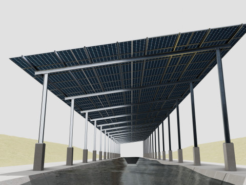 132 kW Solar Canal 3D Model