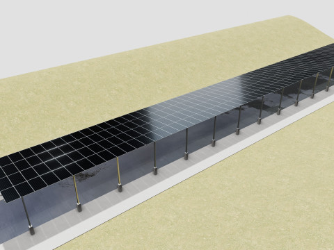132 kW Solar Canal 3D Model