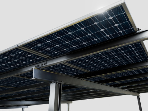 132 kW Solar Canal 3D Model