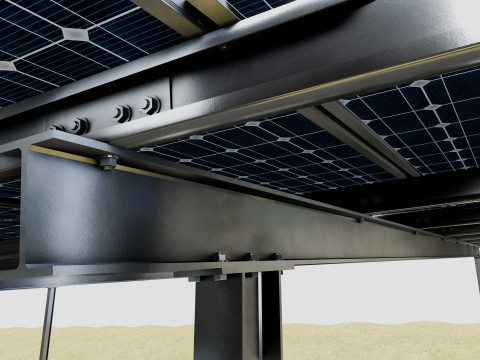 132 kW Solar Canal 3D Model