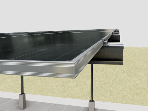 132 kW Solar Canal 3D Model