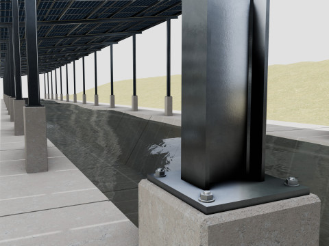132 kW Solar Canal 3D Model