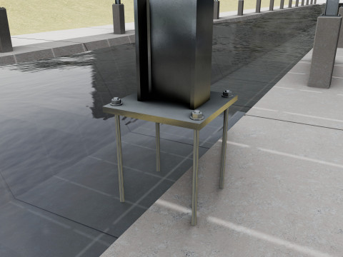 132 kW Solar Canal 3D Model