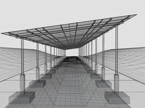 132 kW Solar Canal 3D Model