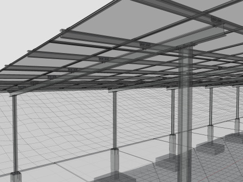 132 kW Solar Canal 3D Model
