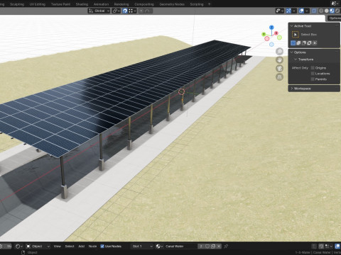 132 kW Solar Canal 3D Model