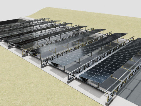 200 kW Solar Canal 3D Model