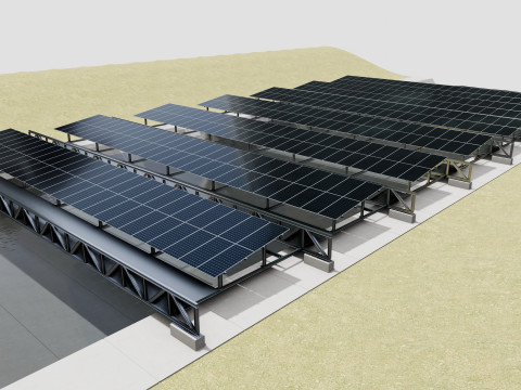 200 kW Solar Canal 3Dモデル