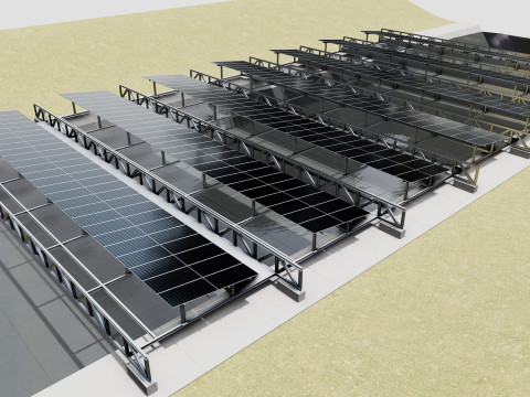 200 kW Solar Canal 3Dモデル