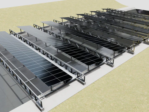 200 kW Solar Canal 3D Model