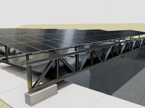 200 kW Solar Canal 3Dモデル