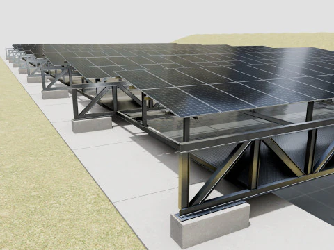 200 kW Solar Canal 3D Model