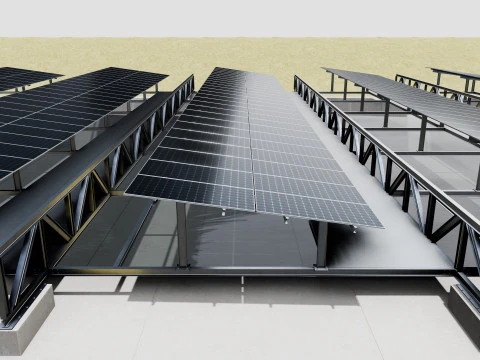 200 kW Solar Canal 3D Model