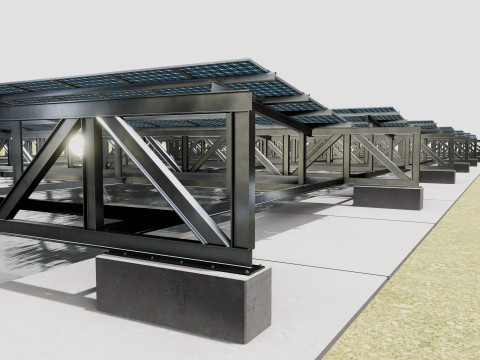 200 kW Solar Canal 3Dモデル