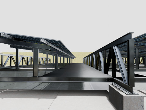 200 kW Solar Canal 3Dモデル