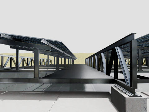 200 kW Solar Canal 3D Model